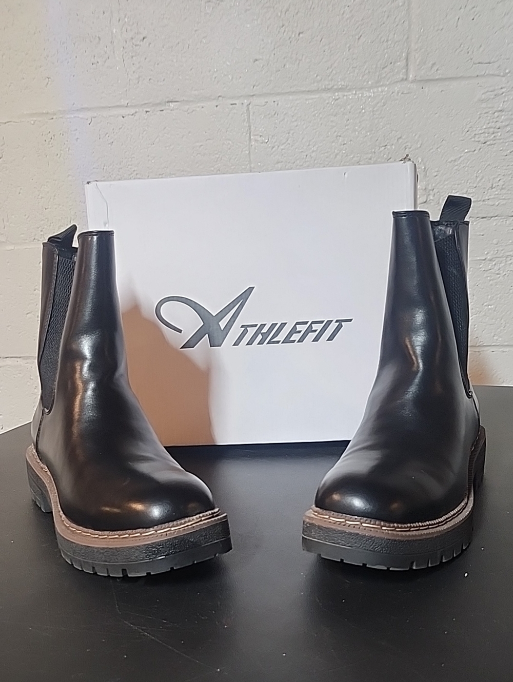 Athlefit Womens Black Chelsea Boots